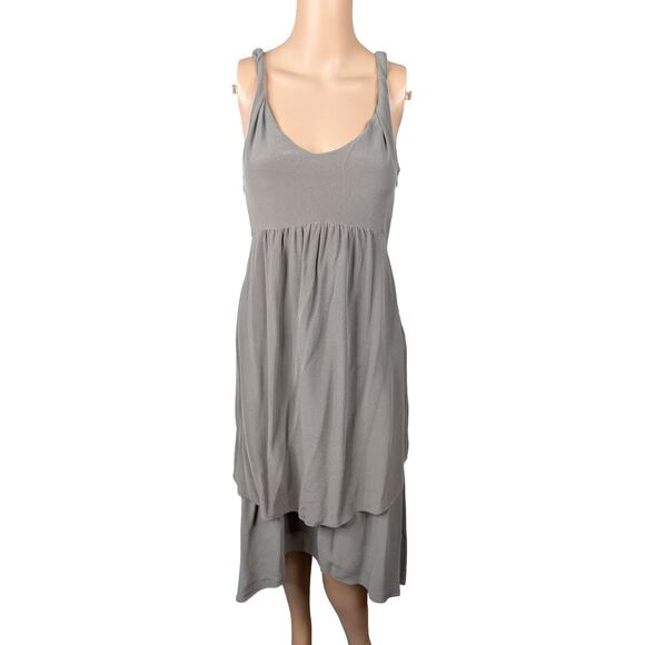 Banana Republic Dresses & Skirts - VTG Banana Republic Y2K Silk Dress 2 Gray Green Layered Asymmetric Fairy Minimal